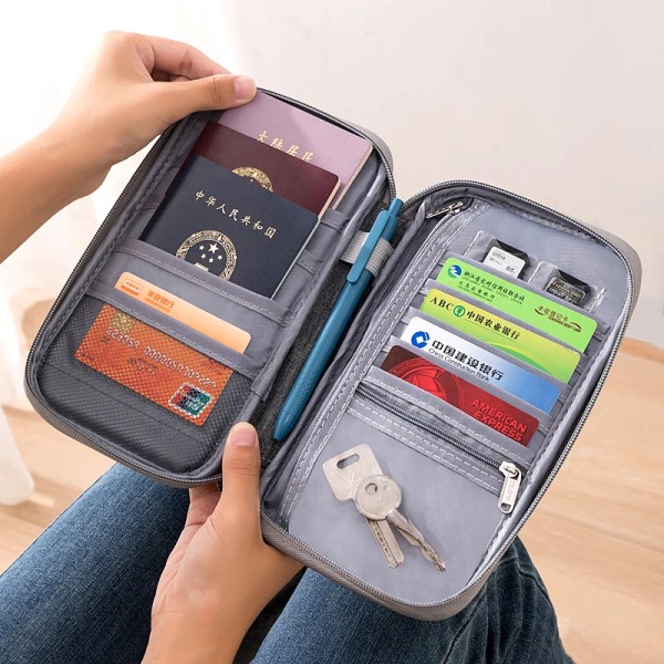 Hot Travel Plånbok Familjepasshållare Unisex resetillbehör Vattentät organizer Case ID Kreditkortshållare