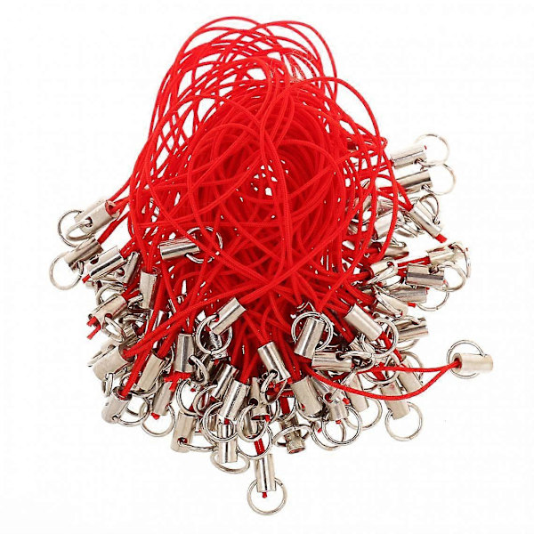 100x Reb Celle Telefon Stropper Spring Ring Ende Lassos Sort(h})