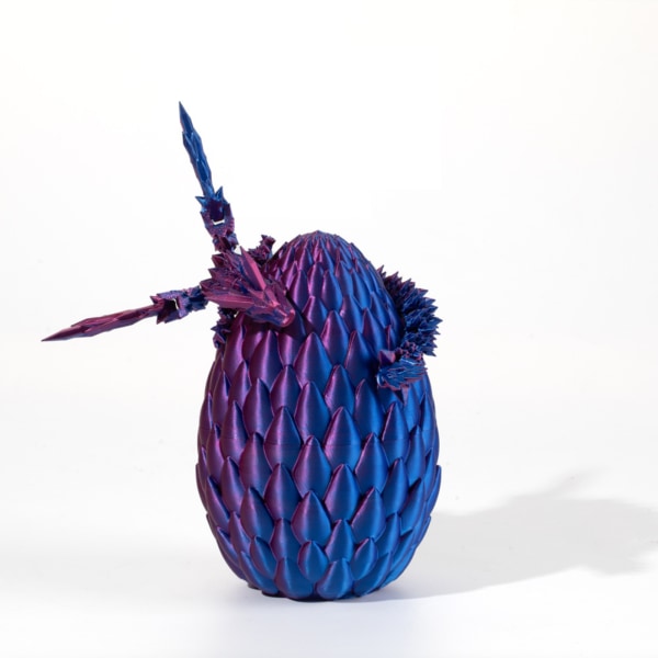 3D-tryckt flygande drakeägg set prydnad charmig mode dekorativ modell för pojke flicka kvinnor män Laser Purple