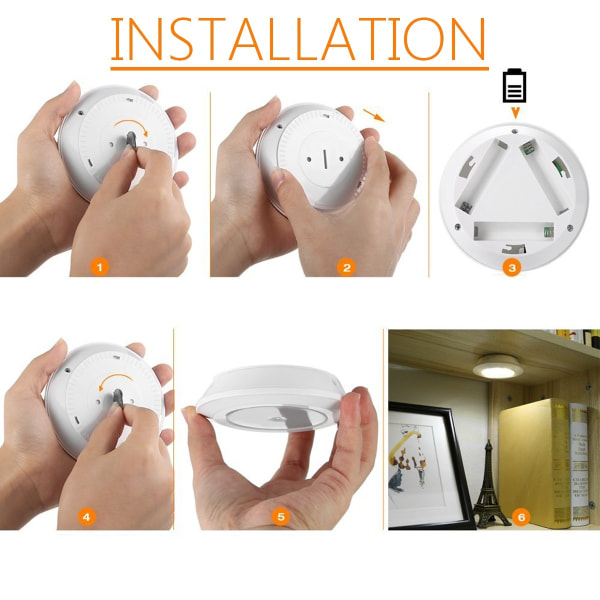 AAA-batteridriven fjärrkontroll LED-ljus under skåpet 6Pcs Light with 1Pc Controller