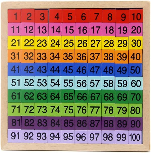 Hundleksak i trä, 100 digital bräda Montessori matte leksak[qb]