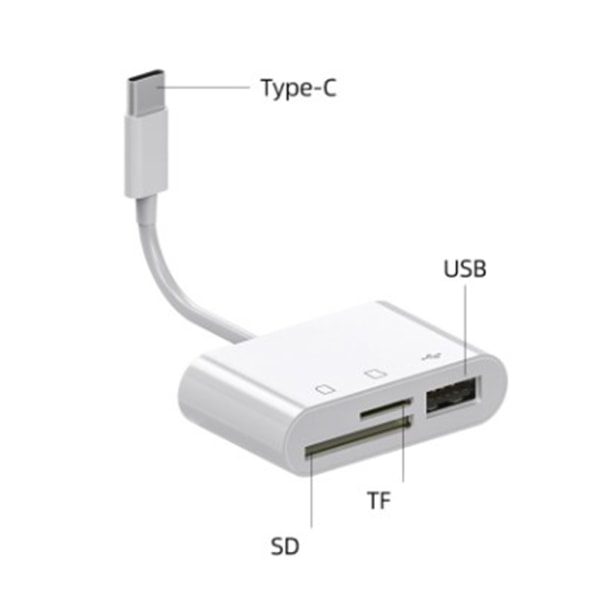 Typ C Minneskortläsare Hubb USB 2.0 Dockningsstation USB C OTG Adapter Universell OTG SD TF CF Adapter för Smartphone