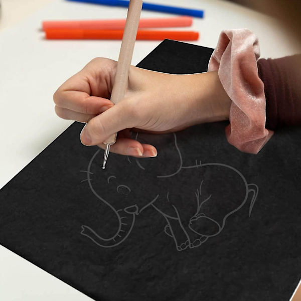 100 ark carbonpapir, sort grafitpapir til at spore mønstre på træ, papir, lærred og ot -Perfet