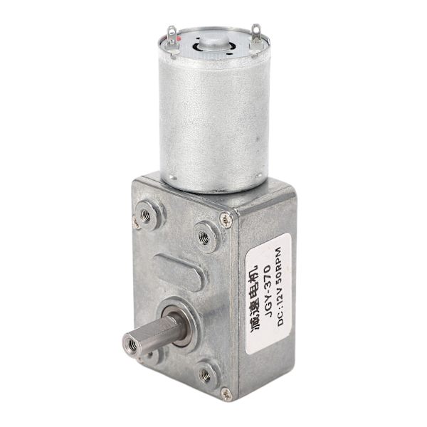 DC-växelmotor, enkel axel, CW CCW självlåsande snäckväxelmotor med bas för etikettskrivare, ugnar, 12 V, 50 RPM
