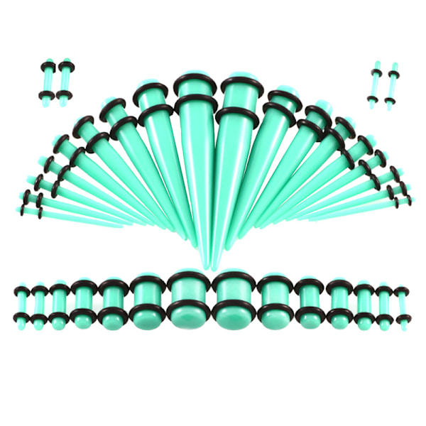 36 stk. Akryl øre måler Stretching Kit Transparent
