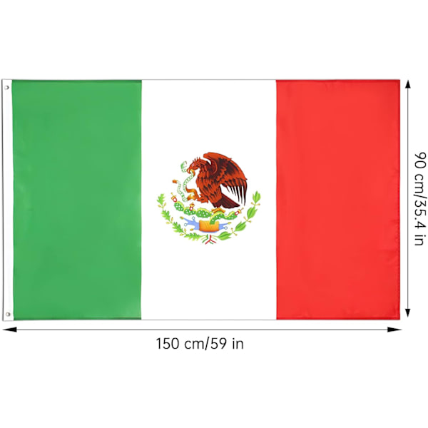 2 st Mexiko flagga 3x5 fot 2022 VM-dekorationer
