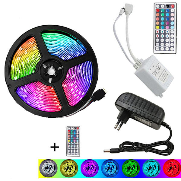 5M RGB Fleksibel Vandtæt 300 LED Strip Natlys eu