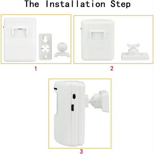 T801 Chime Trådlös Dörrklocka PIR Rörelsesensor Sensor för Hem Butik Butik (Vit)