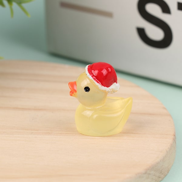 1 stk Mini Lysende Harpiks Ænder Gløder I Mørket Miniature Dekoration Yellow