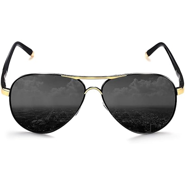 Polarisoidut Aviator-aurinkolasit Miehille ja Naisille Metalli Flat Top Aurinkolasit