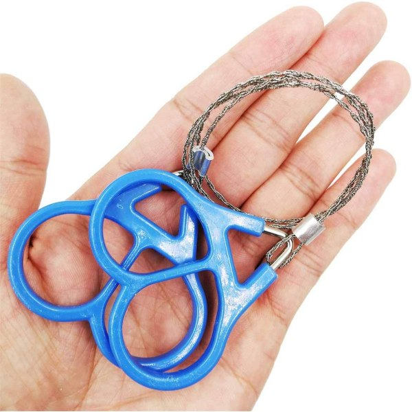 3X trådsåg (blå) rostfritt stål fickkedjesåg minikabel Ge
