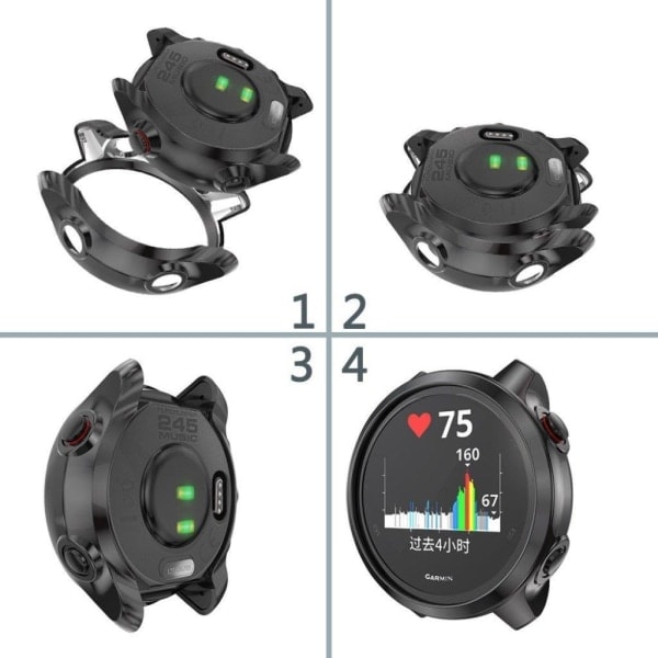 Garmin Forerunner 245 Elektropletteret Etui - Sort Sort