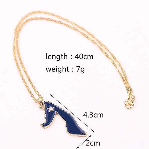 Somalia Karta Flag Halsband & Halsband Guld Smycken Bästa Gåvor för Kvinnor och Män Somalia Mode & Lyx Gåvor