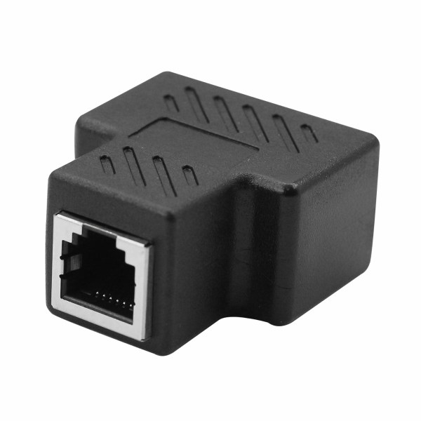 RJ11 hun til 2 hun 6P6C telefonstik splitter Inline-stik Telefonstikforlængeradapter til fastnetfax (1 til 2) 2 stk