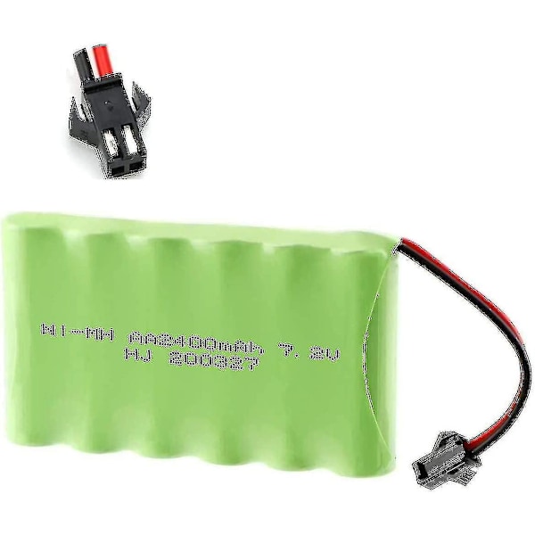 Genopladeligt batteri 7,2v 2400mah Ni-mh Aa med Sm-2p 2-polet stik og USB-opladningskabel til Rc Truck-køretøjer null null none