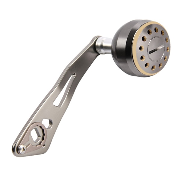 Baitcasting Håndtag 32mm/1.26in Ergonomisk Metal Fiske Håndtag til Baitcasting Sølv Sort