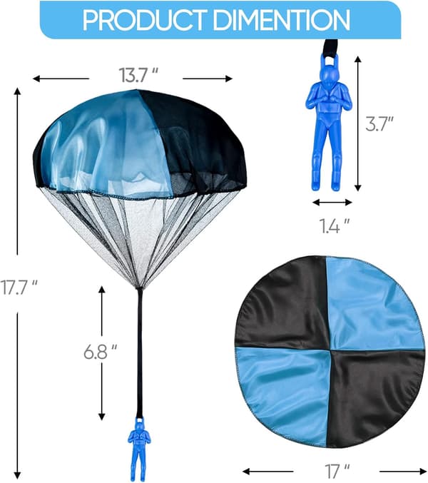 Tangle Free Throwing Army Toy Parachute, Utendørs Flygende Leke for Barn