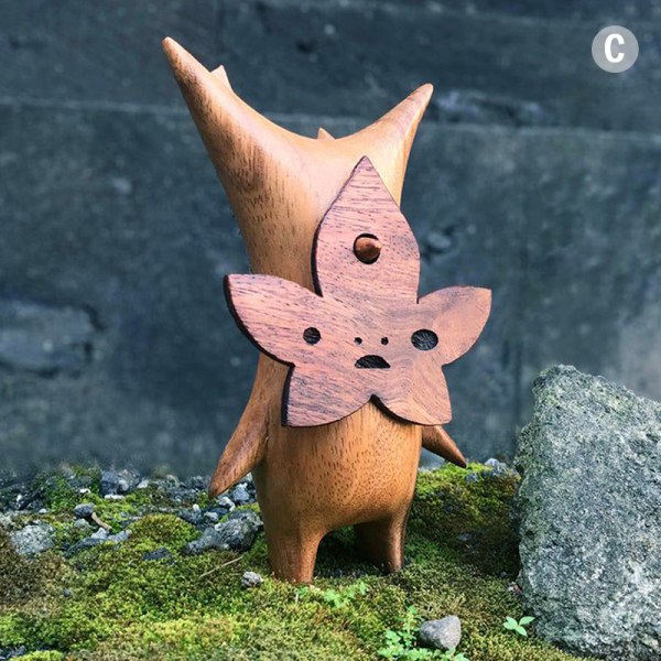 Tretrefigur i tre - Korok - Håndlaget dekorasjon for spillentusiaster - Zelda C