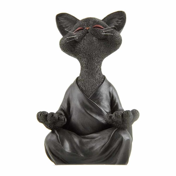 Buddha cat statue meditation yoga collectible gift for cat