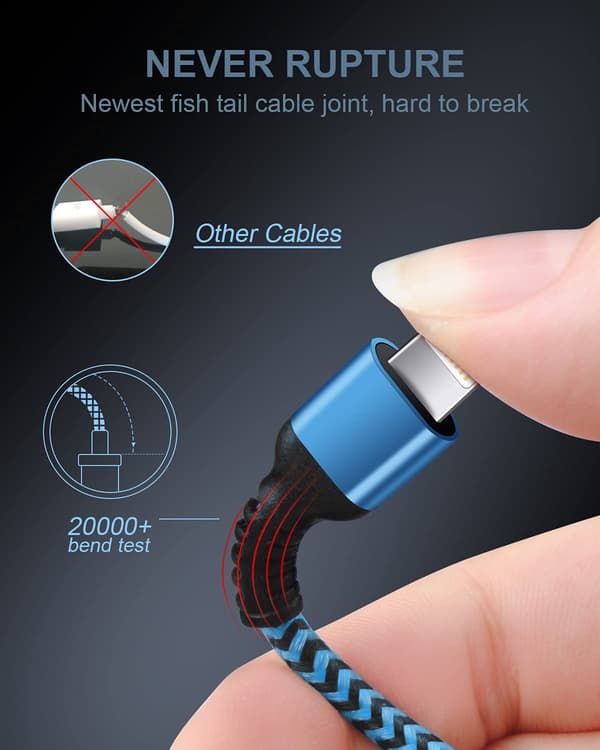 Lightning kabel, 3-pak iPhone opladerkabel til original Apple 14, 13