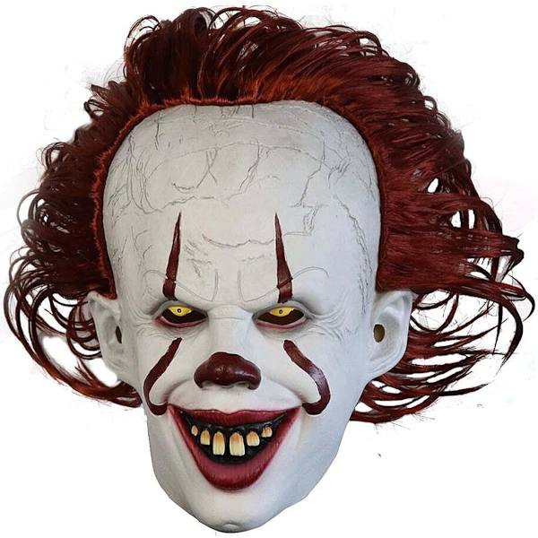 Pennywise Skrämmande Clown Latex Mask Joker Läskig Halloween Smile