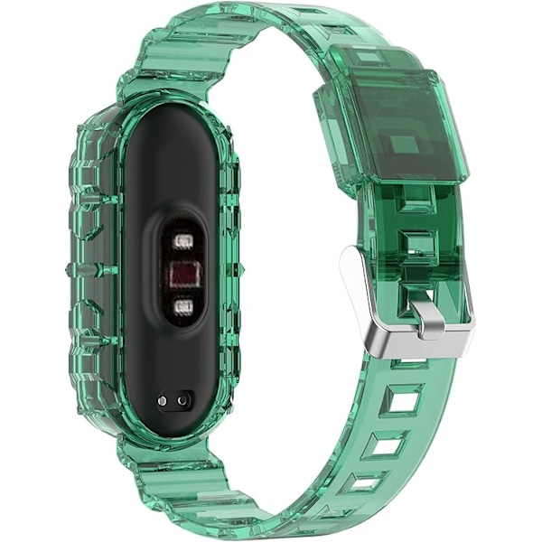 Smartwatch Rem for Xiaomi Mi Band 7/6/5, Transparent Silikon Rem, Udskiftningsarmbånd til Xiaomi Green