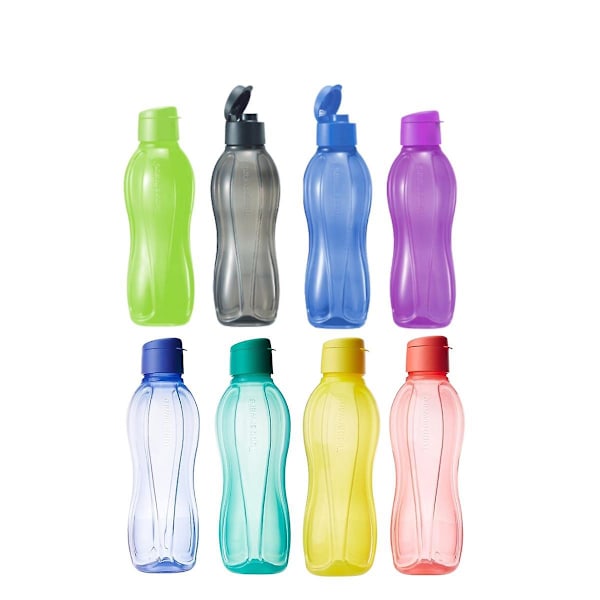 Tupperware Eco Bottle Flip Top 1l Blå/rød/sort/gul/grøn Skruelåg Gul Screwcap Yellow OneSize