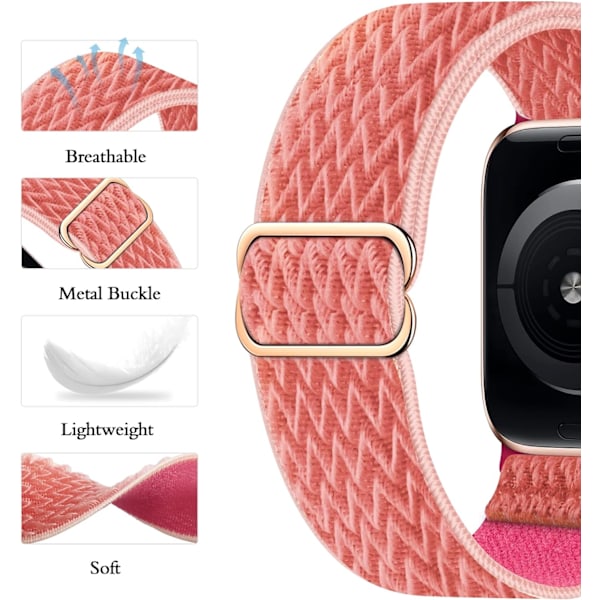 Joustava nylon Apple Watch -rannekkeelle 38 mm, 15 kpl - Aalto 15pack-Wave 38mm/40mm/41mm