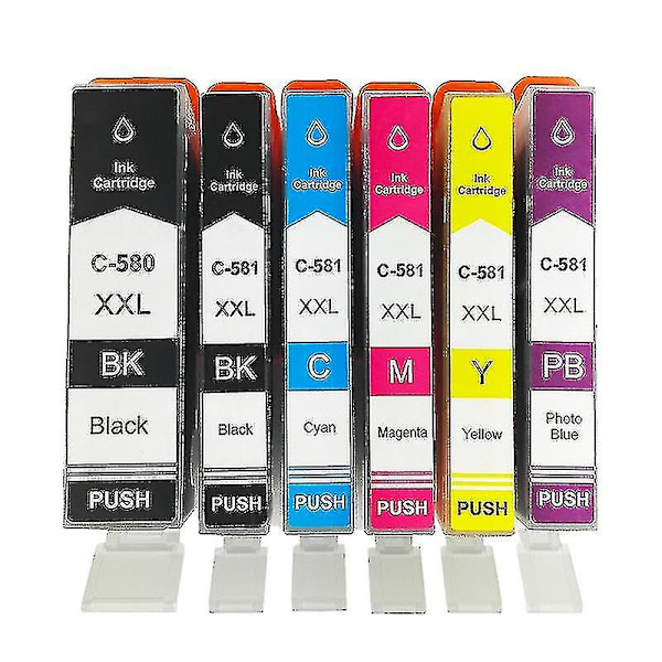 6pk Pgi-580 Cli-581xl blækpatron kompatibel med Canon Pixma Tr7550 Tr8550 Ts705 Ts6350 Ts6351 Ts8150 Ts8251 Ts8350 Ts8351