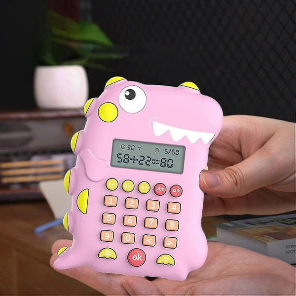 Dinosaurformet digital kalkulator oppladbar LCD-skjerm barn tidlig utdanning barneskole Stud(h)
