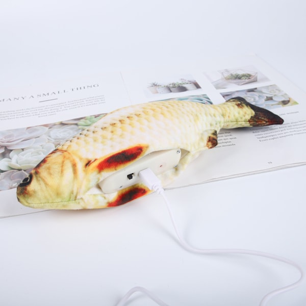 Fladdrande Fisk Rörlig Fisk Plyschleksak med Ljus och Ljud Realistisk Fladdrande Fisk Vagglande Fiskleksaker Rörelse Katt Leksak Catnip