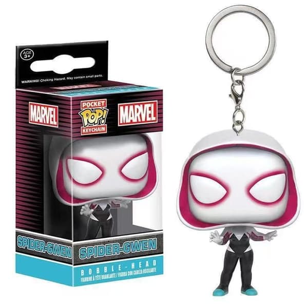 Kappekledd Spider-Man PVC Nøkkelring Anheng, Samlefigur for Fans og Veskedekorasjon Parallel Universe