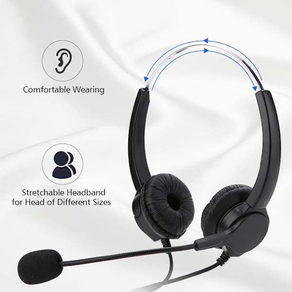 Krystall RJ9 Call Center Headset Støydempende Call Center headset med komfortabel bruk++