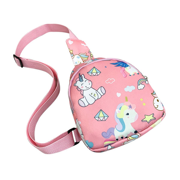 Fashion Barn Cross Body Väska Söt Trend Axelväska Dragkedja Väska Cartoon Dinosaur Tryck Barn pink