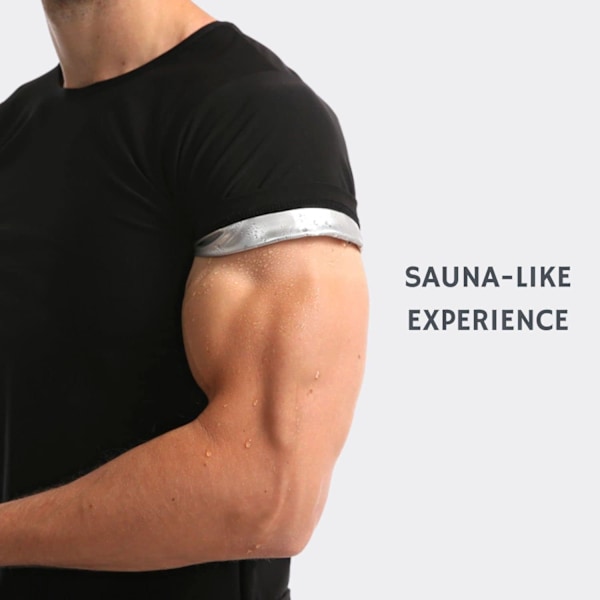 Bastu svett kostym viktminskning shapewear topp skjorta midja väst tränare träning träning fitness gym kortärmad män Small