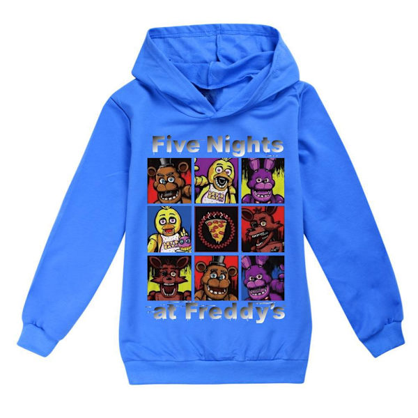 Five Nights at Freddy's FNAF Børne Dreng Langærmet Hættetrøje Top Pullover Mørkeblå Dark blue 140 cm