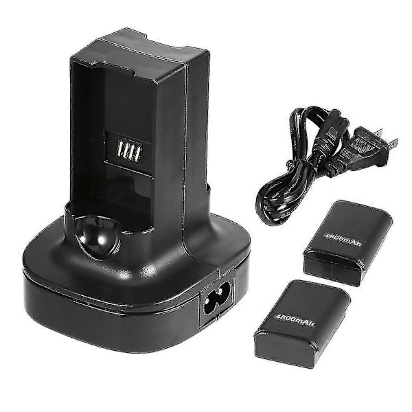 Xbox 360 Controller Opladestation med Dock og 2 Genopladelige Batterier{HW}