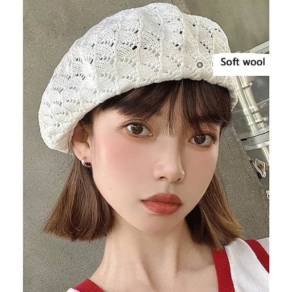 IC hæklet beret damer strikket beret fransk beret let strikket hat
