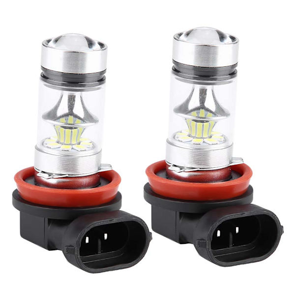 2x H8 H9 H11 6000K Super White 100W LED -ajovalopolttimosarja himmennettävät auton ajovalot