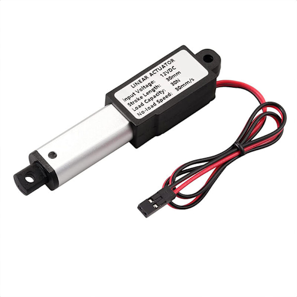 12V Mini Lineær Elektrisk Aktuator Aktuator Hastighet 30Mm/S Børstet DC Motor 30N Vanntett med Braketter