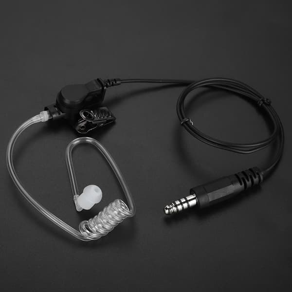 K-hode luftkanal Walkie talkie i øret Headset Akustisk rør ørepropp med PTT-knapp