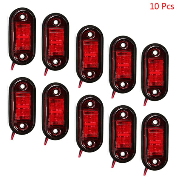 10 stk Advarselslys LED Diode Lys Tilhenger Lastebil LED Sidemarkør Rød