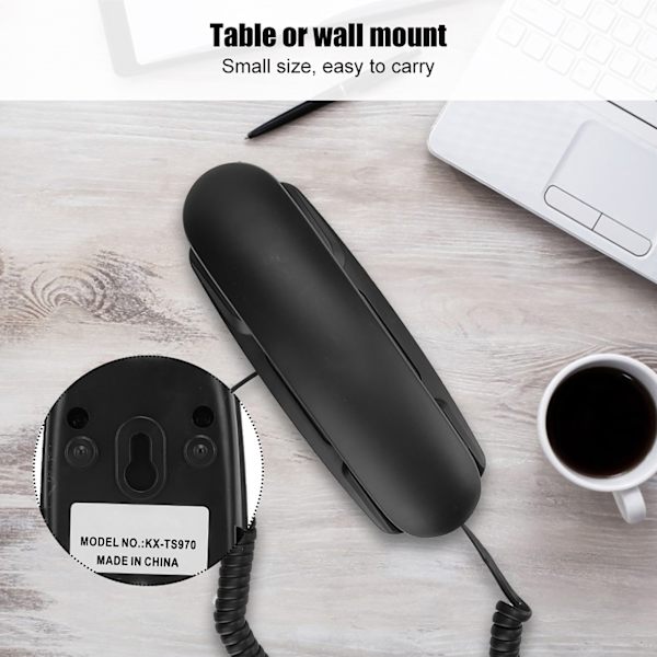 KX TS970 Sladdtelefon med väggmontering på engelska (slumpmässig färg på telefonsladden)