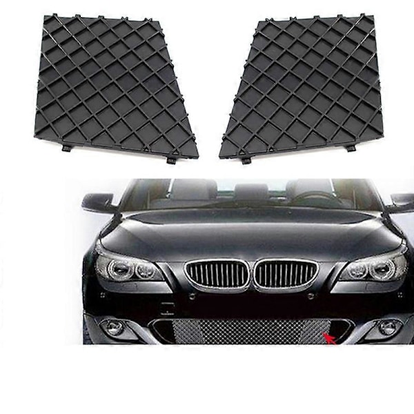 Bil Främre Stötfångare Nedre Mesh Grill Platt Trim Skydd för E60 E61 M 51117897186 51117897184 Stötfångarskydd