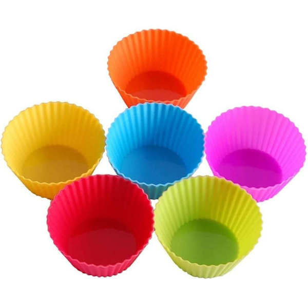 Silikone Cupcakeforme 24 stk Genanvendelig Bageform til Muffins Kager Konditori