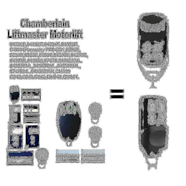 Chamberlain Liftmaster 94335e 84335eml D-66793 Kaukosäädin 1a5639-7 Autotallin Oven Portti 433.92mhz Cm842 C945 C940 132b2372