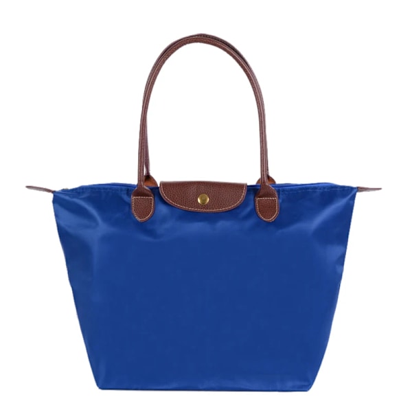 Damernas Nylon Tote Bag Stor Kapacitet Axelväska Vattentät Resa Strand Shopping Bag Azul Azul S