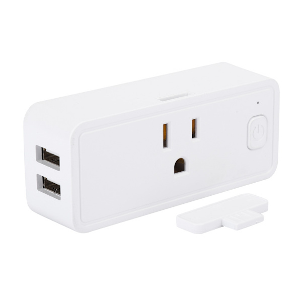 WIFI Smart Socket Dual USB Stemmestyring Graffiti Intelligent APP 16A til USA 110‑240V