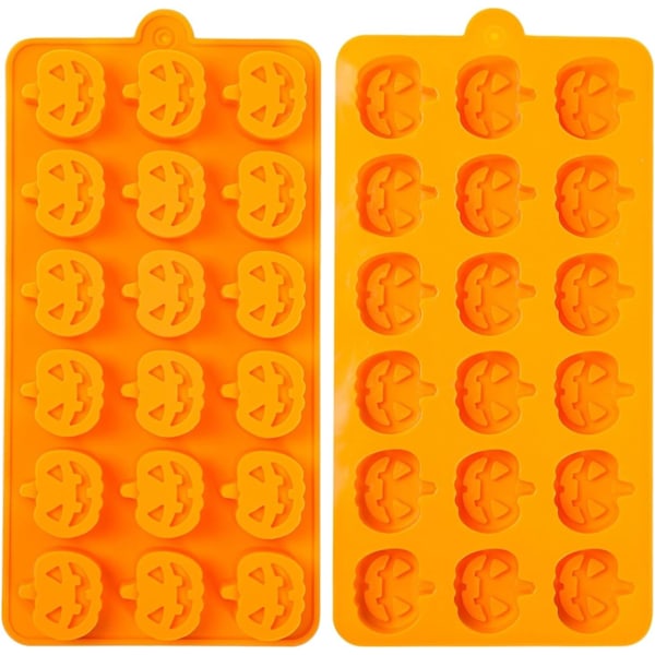 Halloween Pumpkin Chocolate Mold Silicone Molds for DIY Halloween Chocolate, Gummy, Cake, Candy and More (1 Pac)