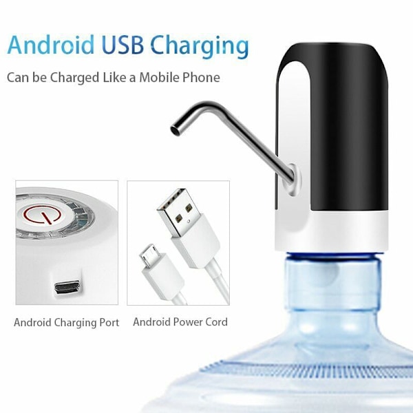 Vattenkokare pump, USB-laddningsbar automatisk dricksvattenbrytare,